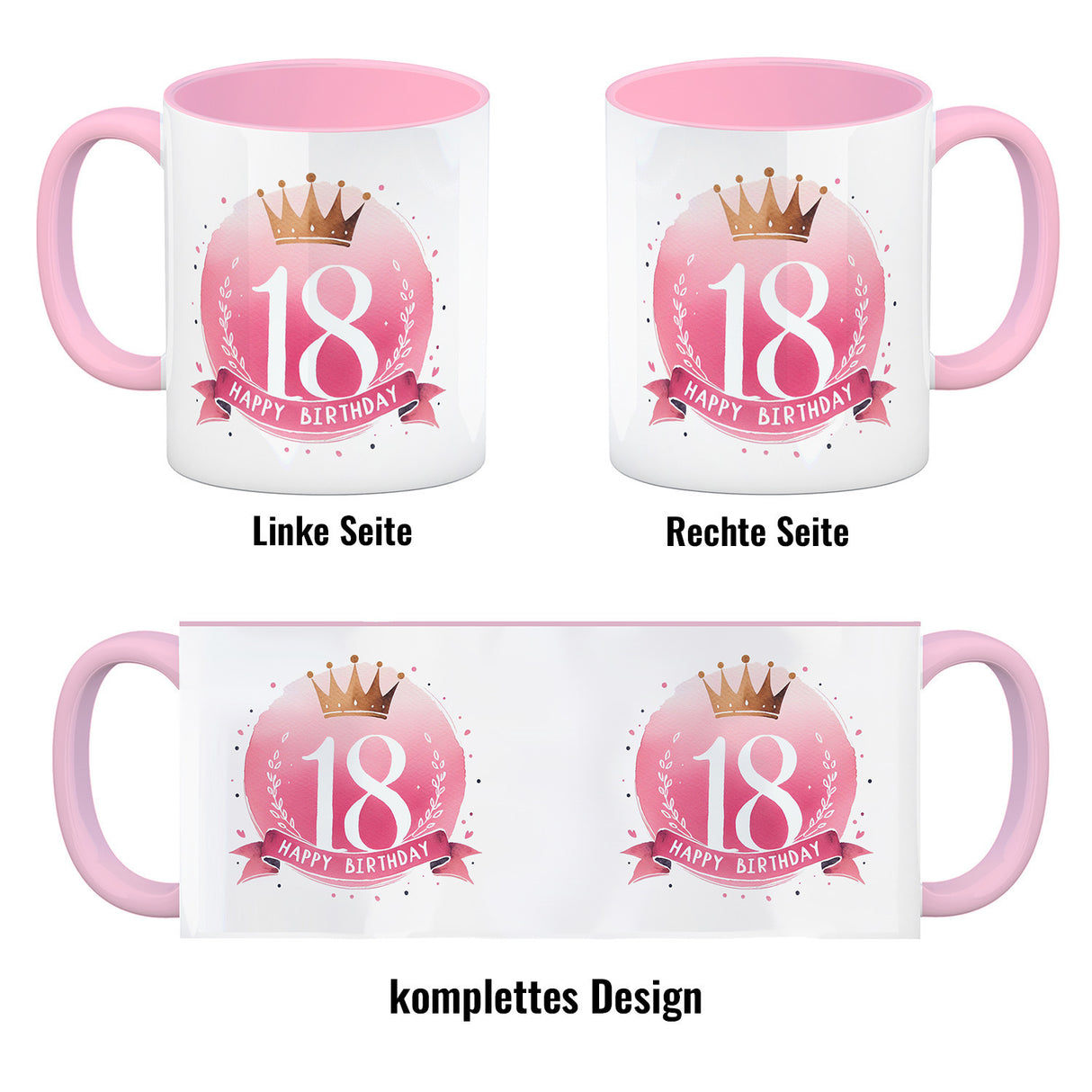 Happy Birthday 18 Krone Kaffeebecher
