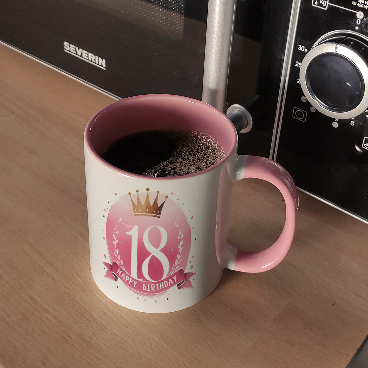Happy Birthday 18 Krone Kaffeebecher