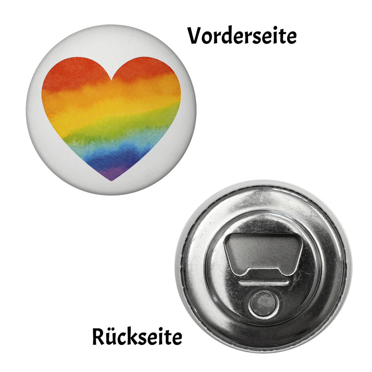Regenbogenherz Magnet rund
