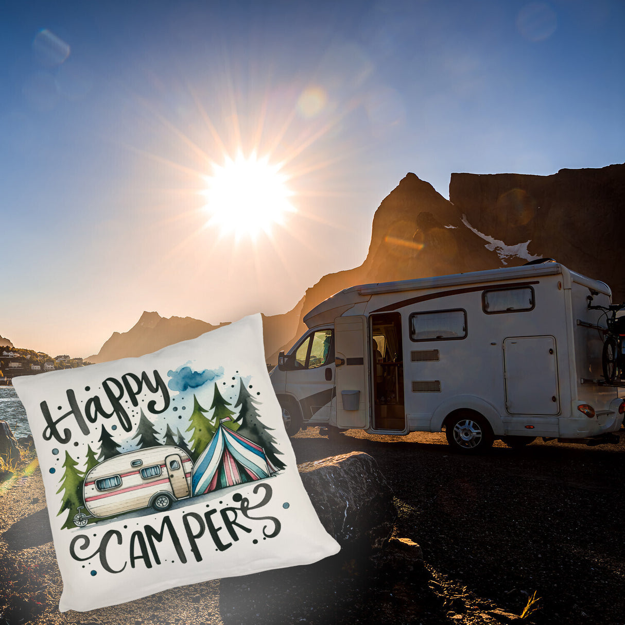 Happy Campers Wohnwagen Kissen