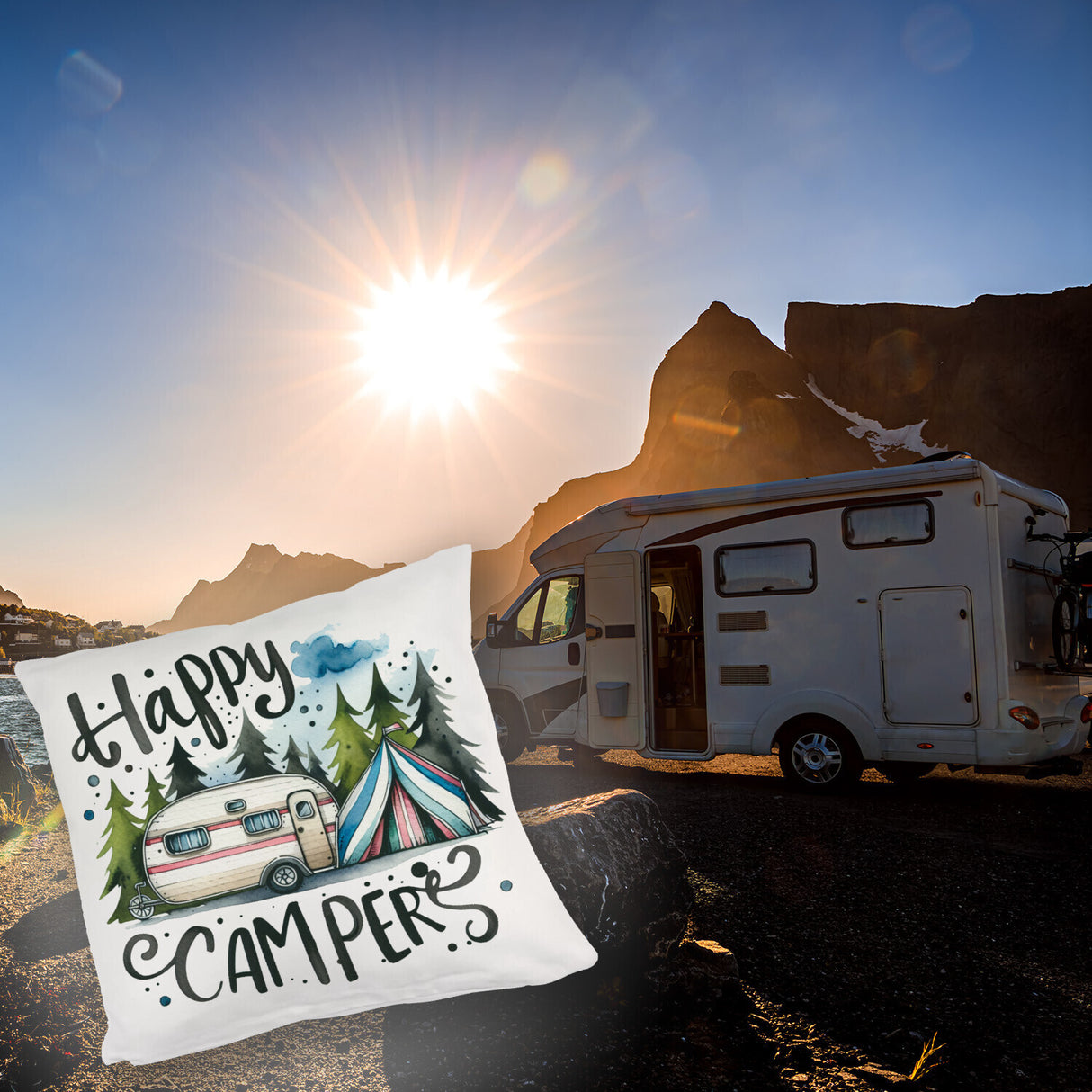 Happy Campers Wohnwagen Kissen