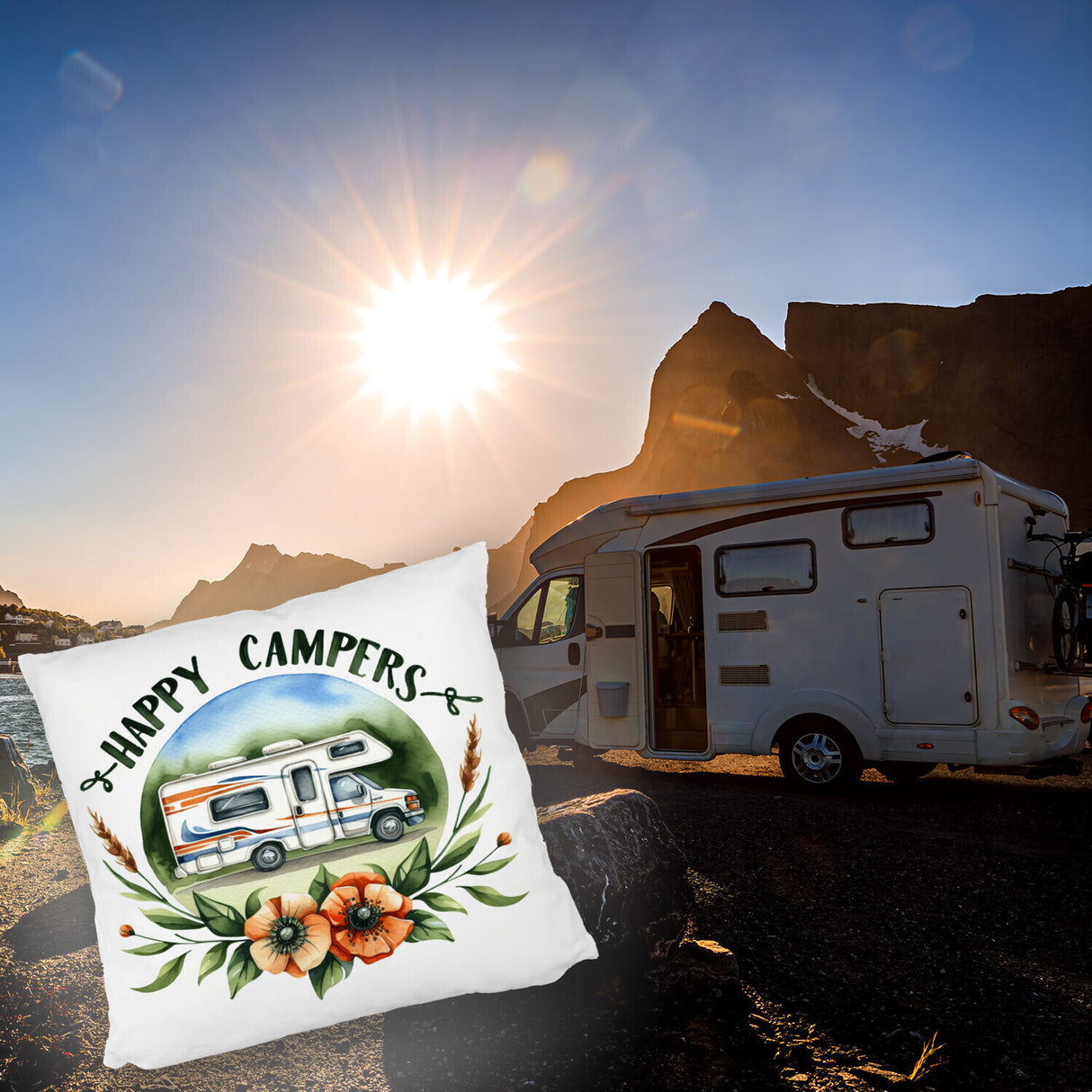 Wohnmobil Happy Campers Kissen