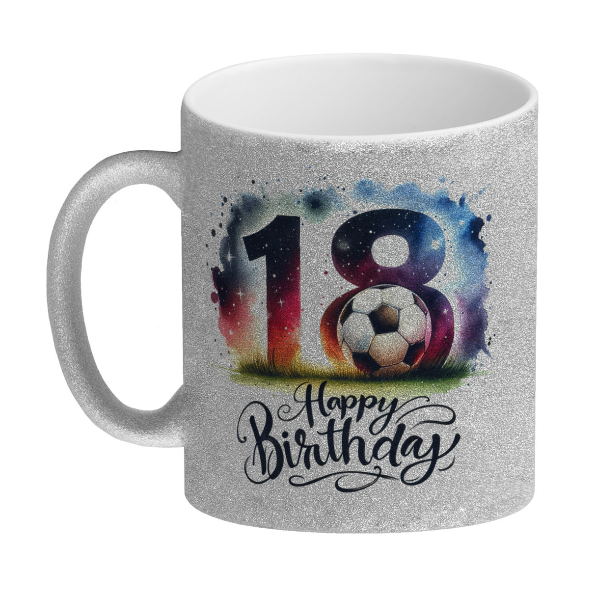 Happy Birthday 18 Fußball Kaffeebecher mit Spruch Happy Birthday 18