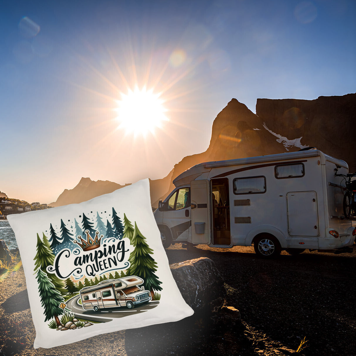 Wohnmobil Camping Queen Kissen