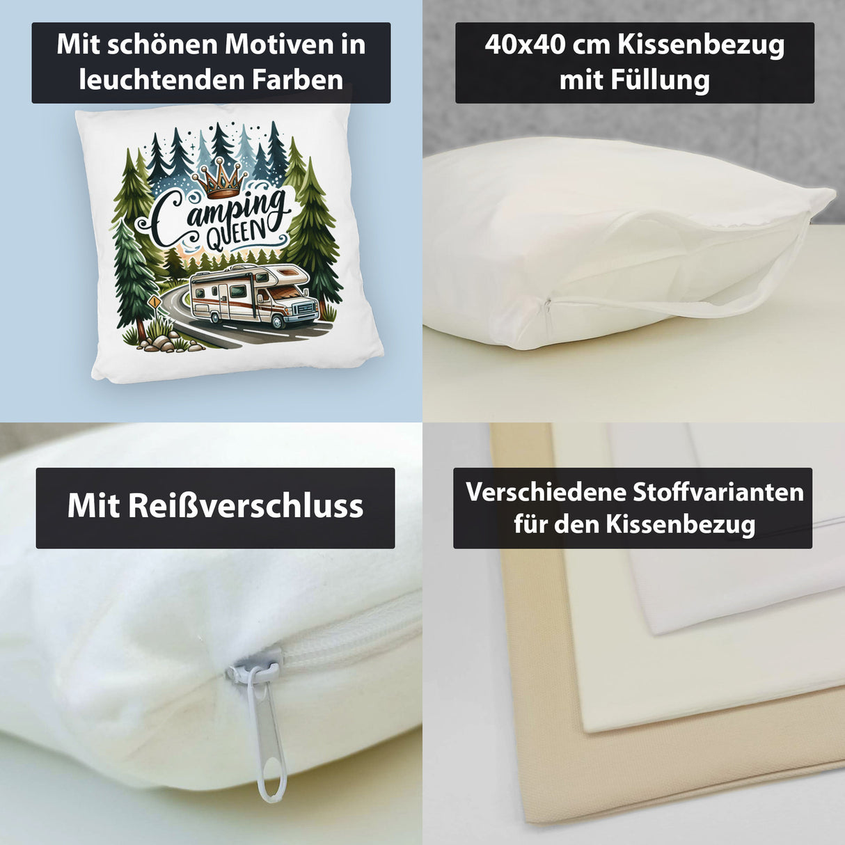 Wohnmobil Camping Queen Kissen