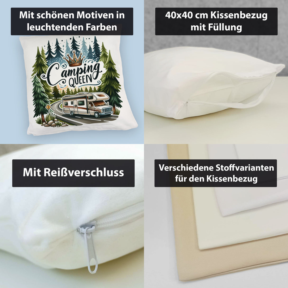 Wohnmobil Camping Queen Kissen