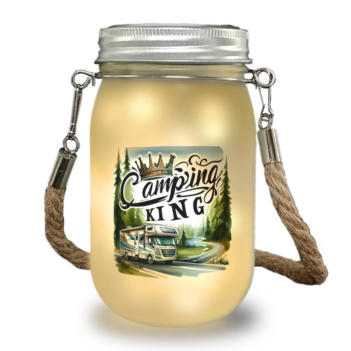 Camping King mit Wohnmobil Solarlicht