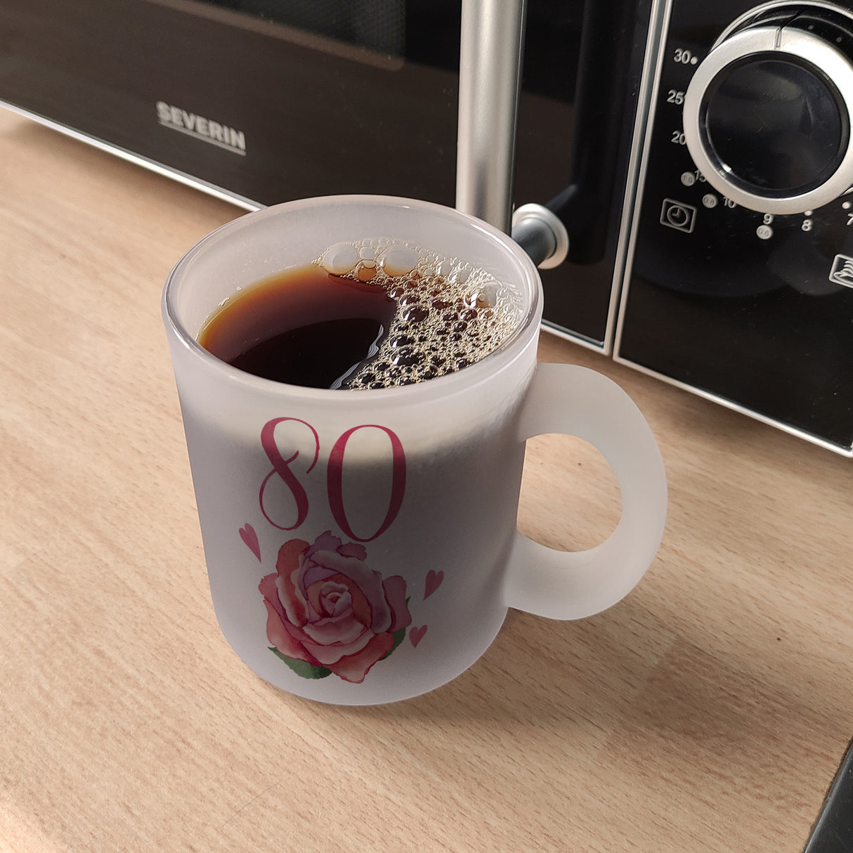 80. Geburtstag Rose Kaffeebecher