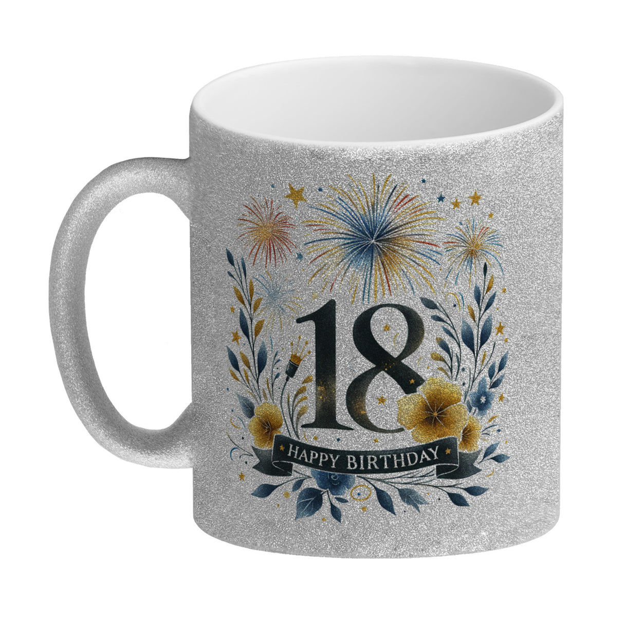 18. Geburtstag Kaffeebecher mit Spruch Happy Birthday 18