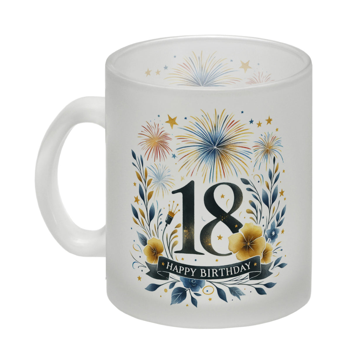18. Geburtstag Kaffeebecher mit Spruch Happy Birthday 18