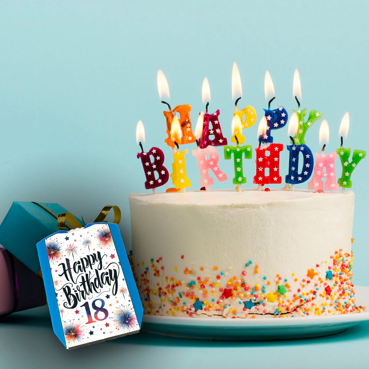 18. Geburtstag Feuerwerk Parkscheibe mit Spruch Happy Birthday