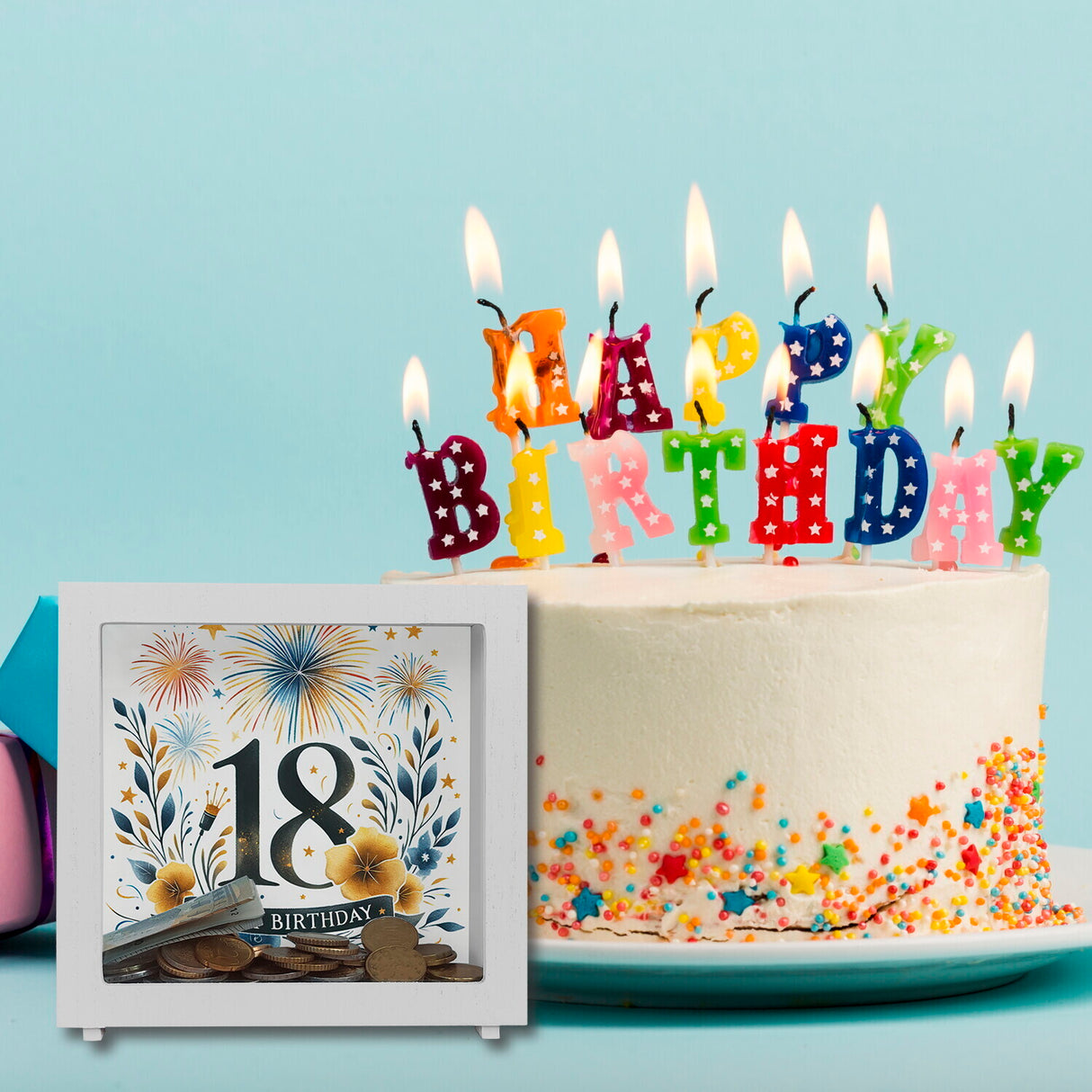 18. Geburtstag Spardose mit Spruch Happy Birthday 18