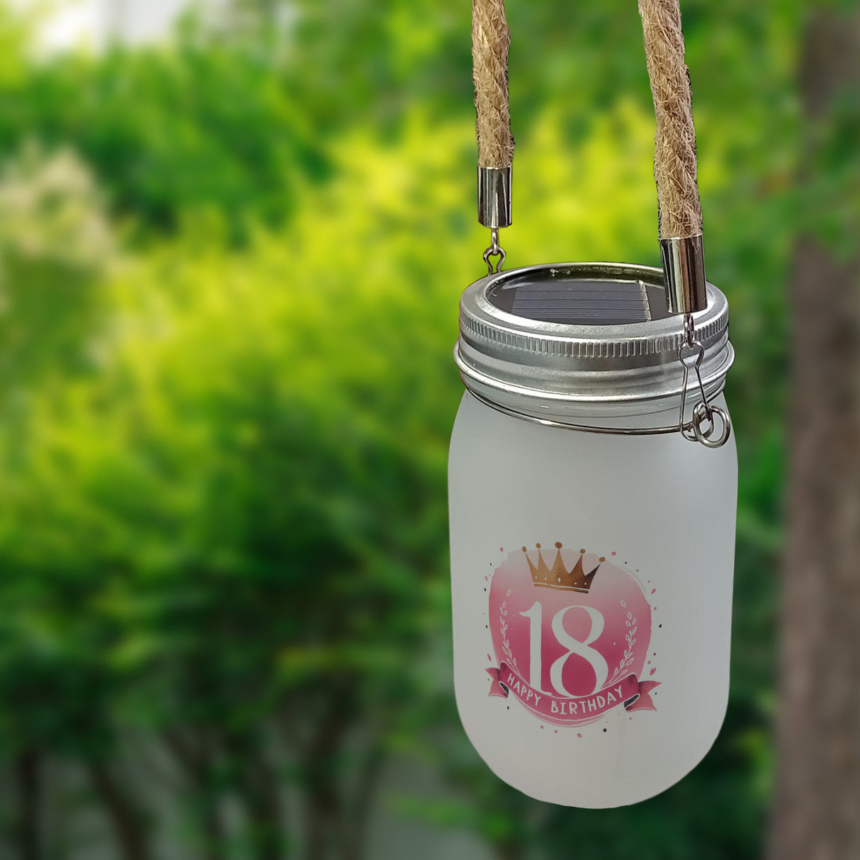 Happy Birthday 18 Krone Solarlicht