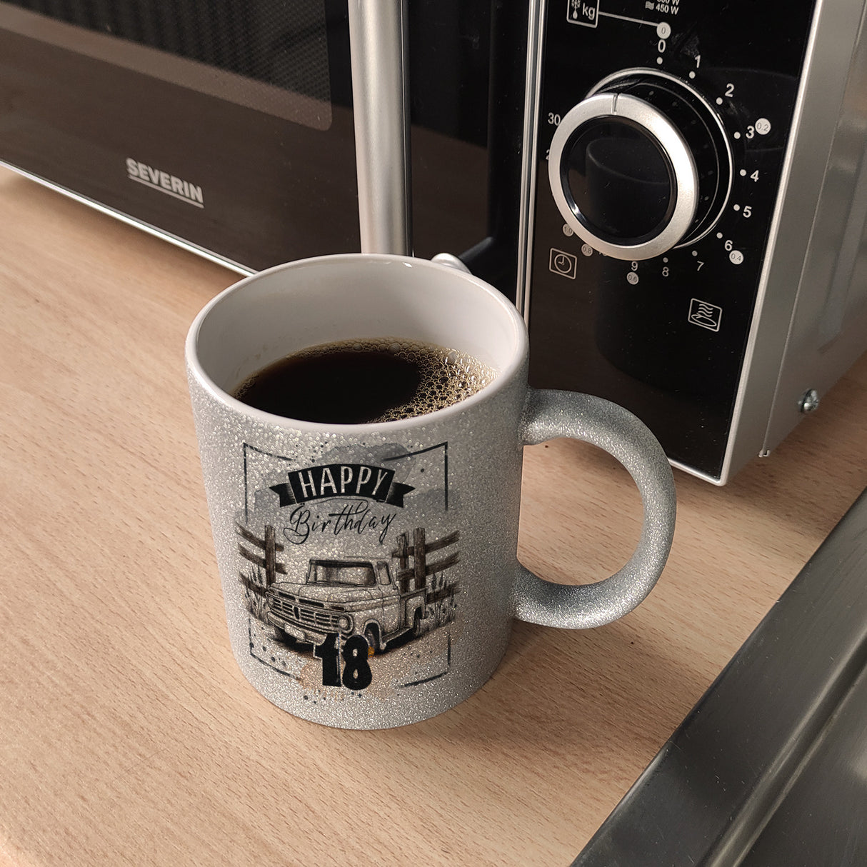 Happy Birthday 18 Auto Kaffeebecher