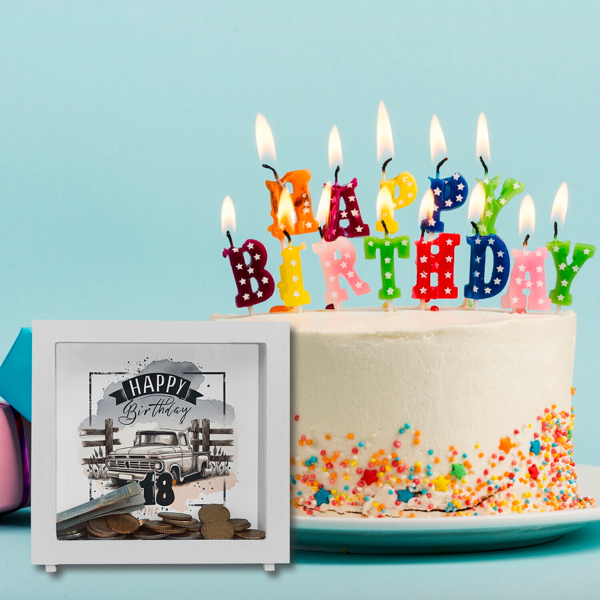 Happy Birthday 18 Auto Spardose