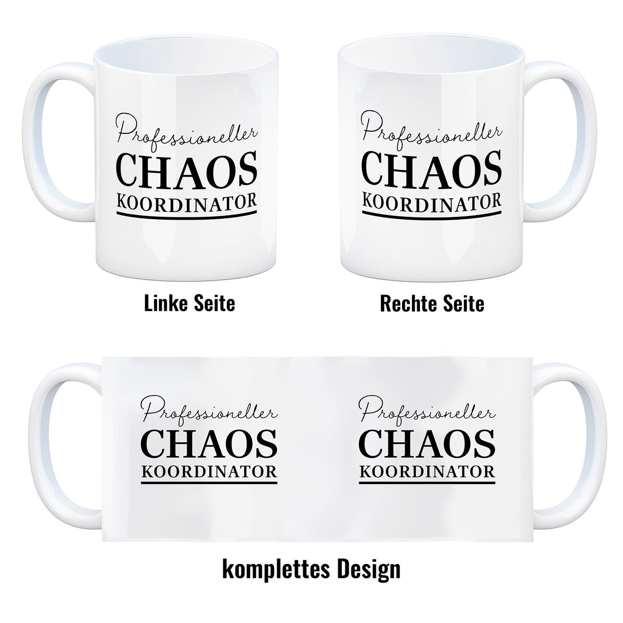 Chef Kaffeebecher mit Spruch Professioneller Chaos Koordinator