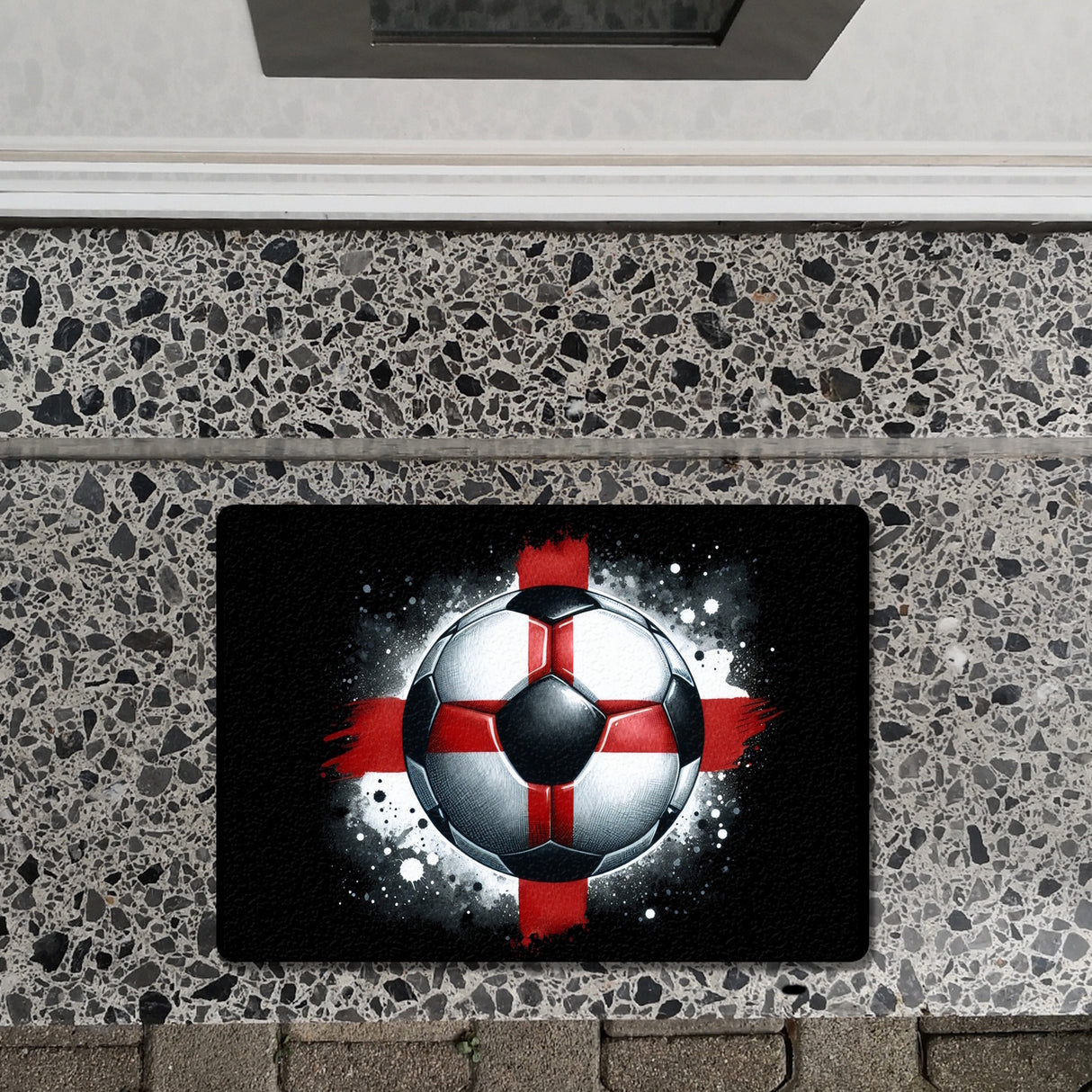 Fußball Englische Flagge Fußmatte in 35x50 cm ohne Rand