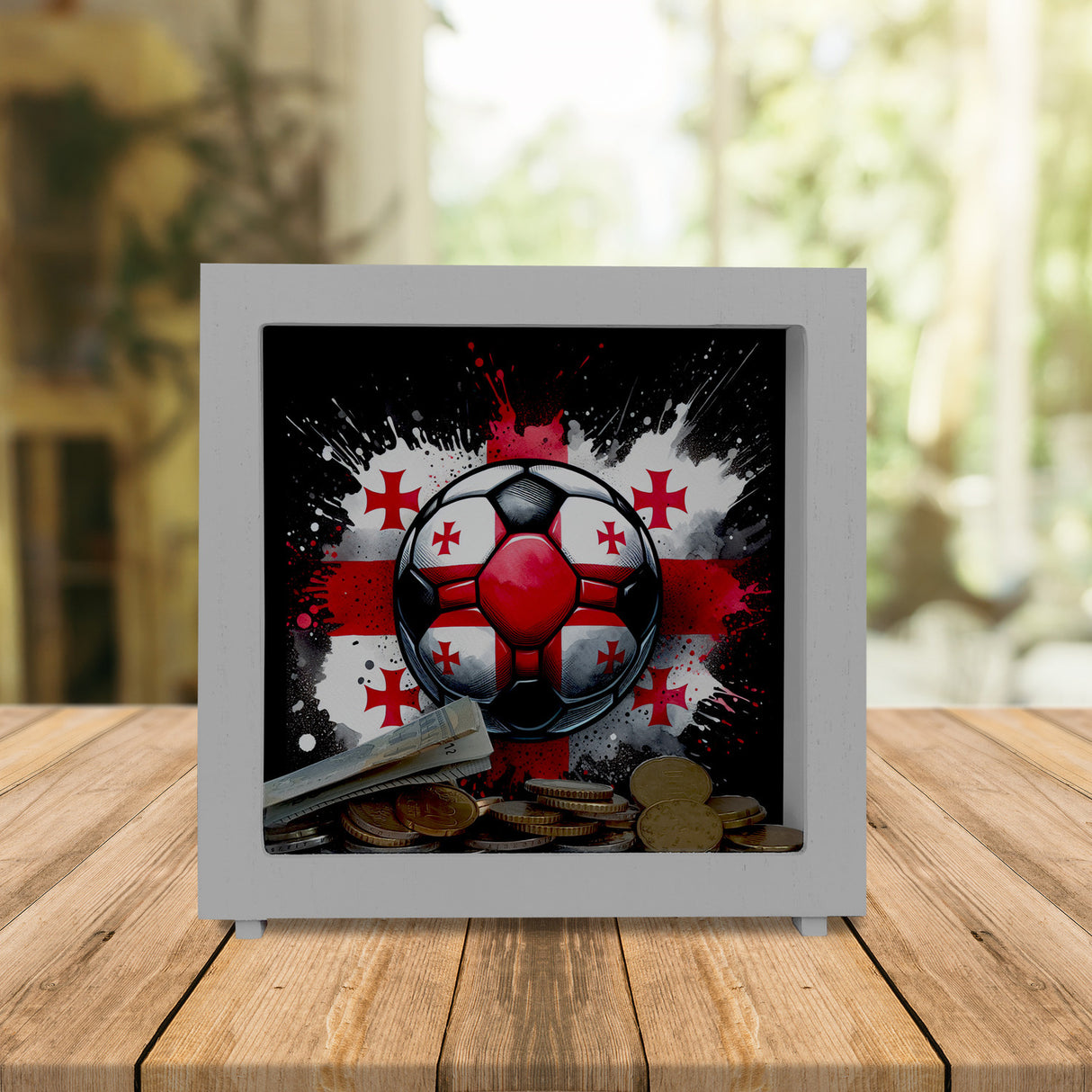 Fußball Georgien Flagge Spardose