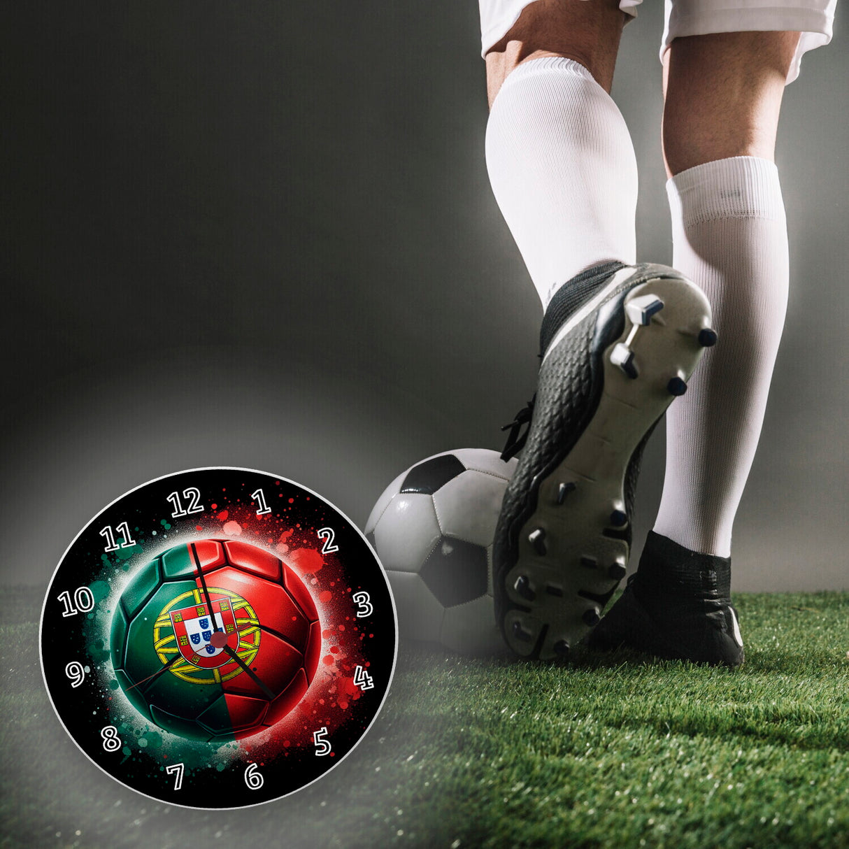 Fußball Portugal Flagge Wanduhr