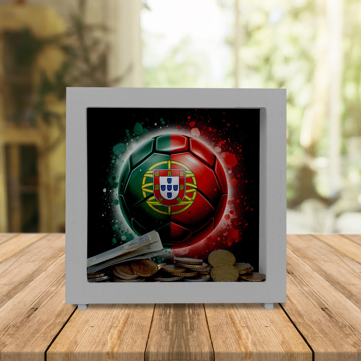 Fußball Portugal Flagge Spardose
