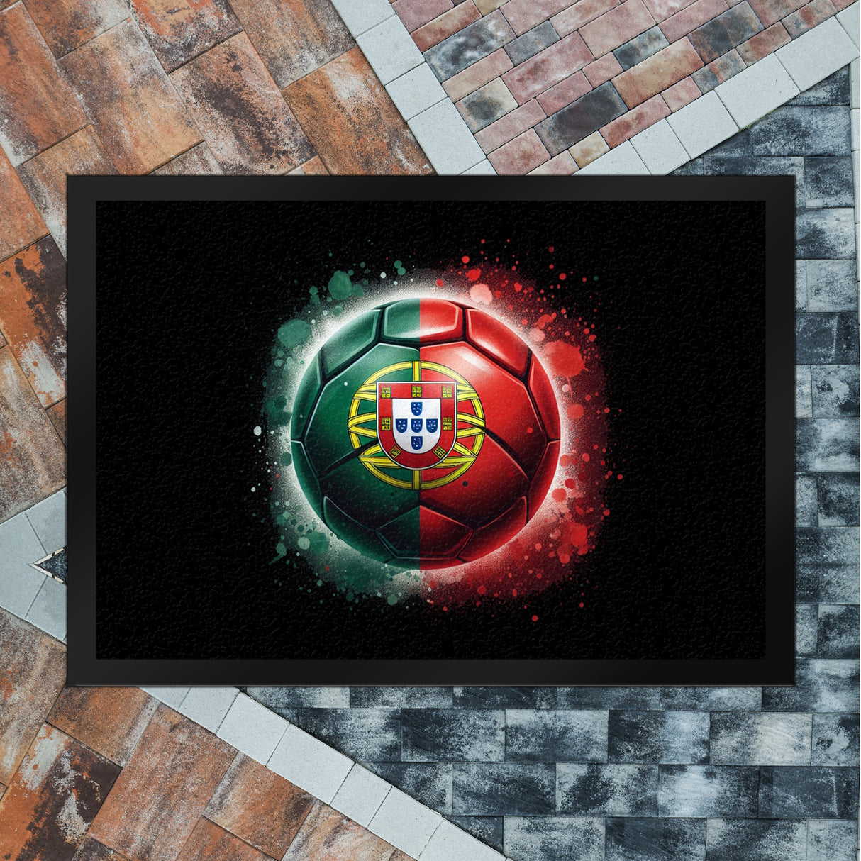Fußball Portugal Flagge Fußmatte in 35x50 cm