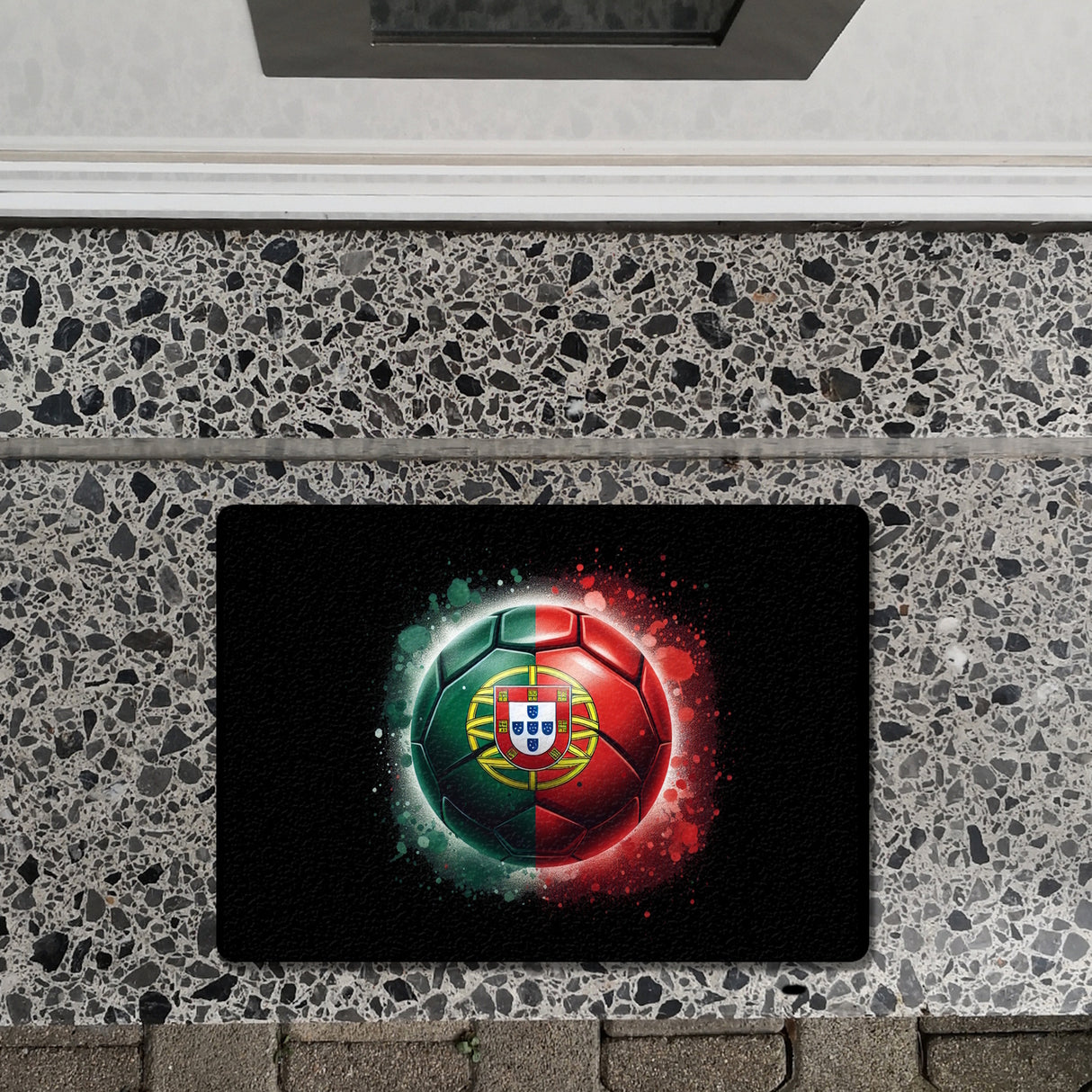 Fußball Portugal Flagge Fußmatte in 35x50 cm ohne Rand