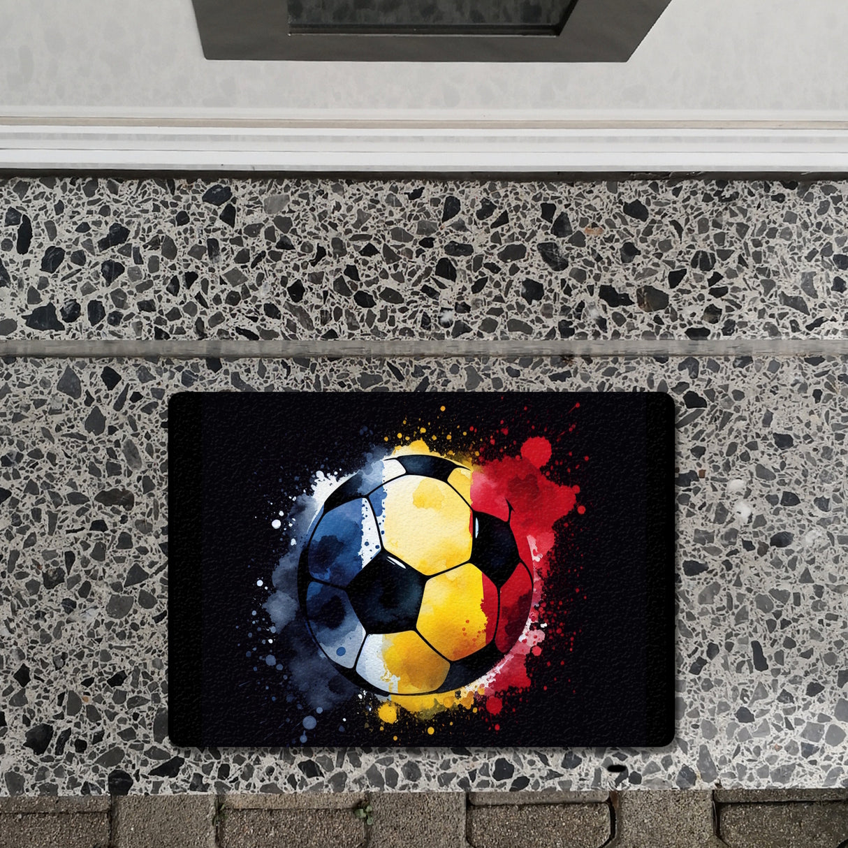 Fußball Rumänien Flagge Fußmatte in 35x50 cm ohne Rand