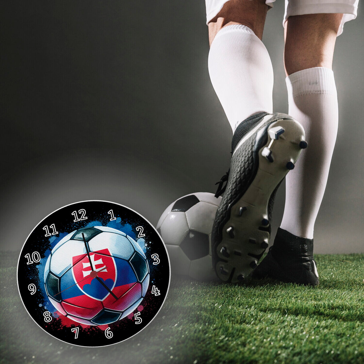 Fußball Slowakei Flagge Wanduhr