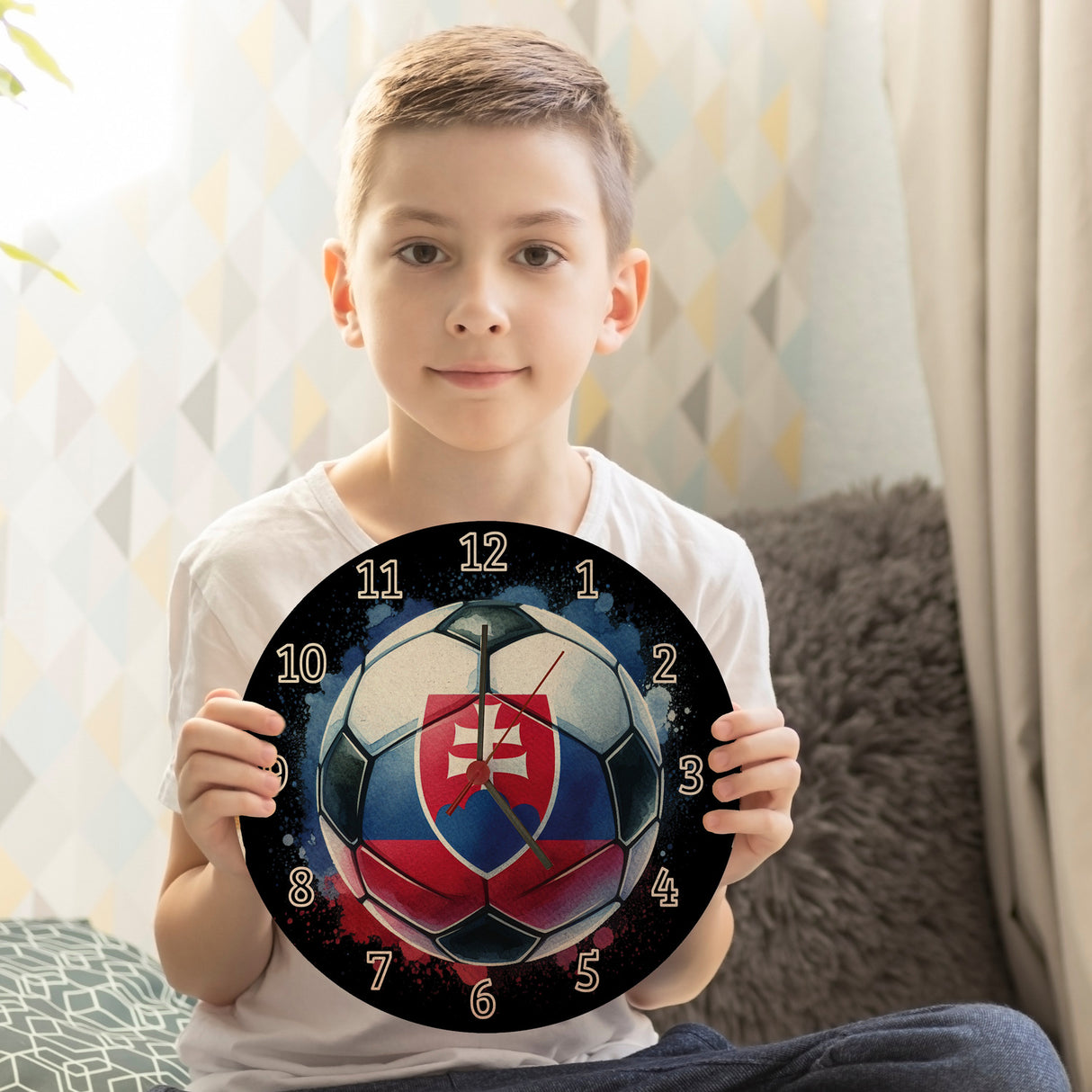 Fußball Slowakei Flagge Wanduhr