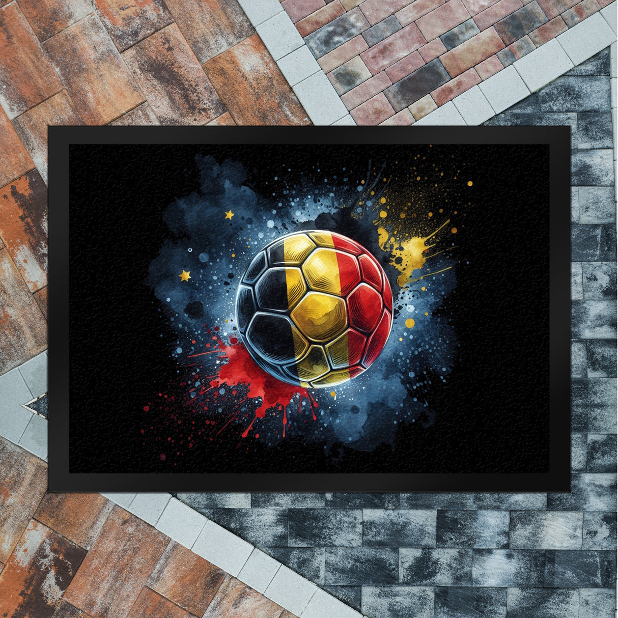 Fußball Belgien Flagge Fußmatte in 35x50 cm