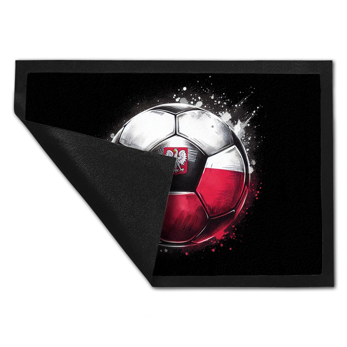 Fußball Polen Flagge Fußmatte in 35x50 cm