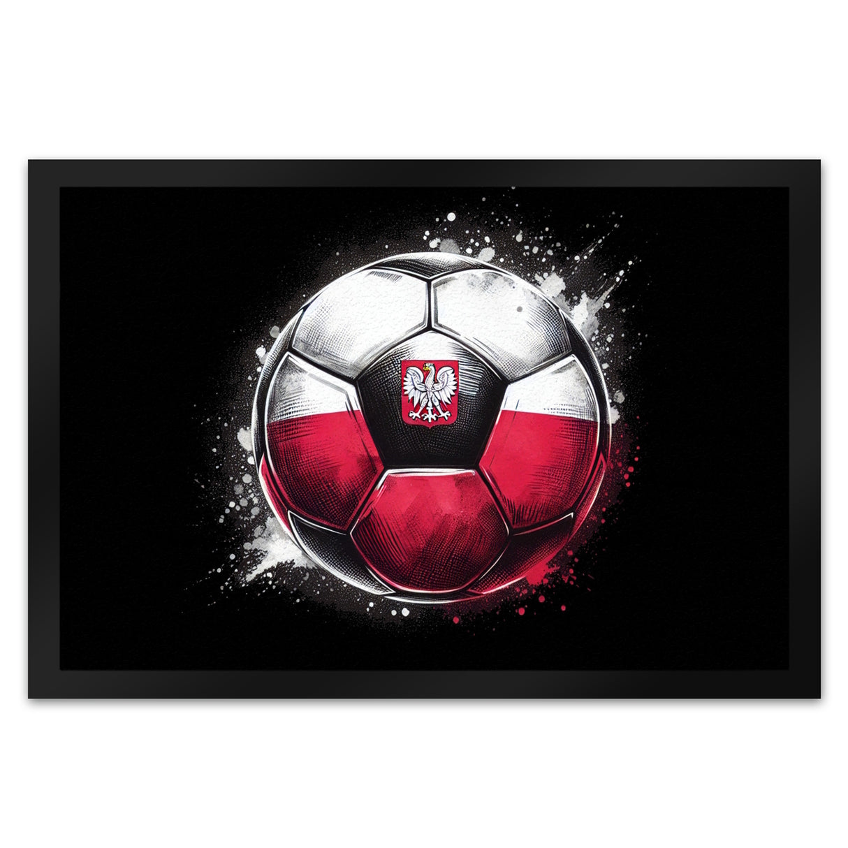 Fußball Polen Flagge Fußmatte in 35x50 cm