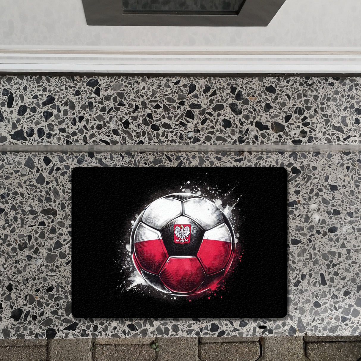Fußball Polen Flagge Fußmatte in 35x50 cm ohne Rand