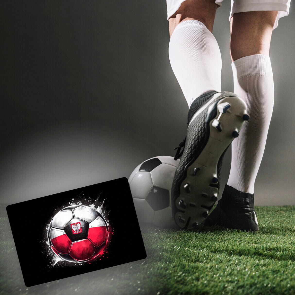 Fußball Polen Flagge Fußmatte in 35x50 cm ohne Rand