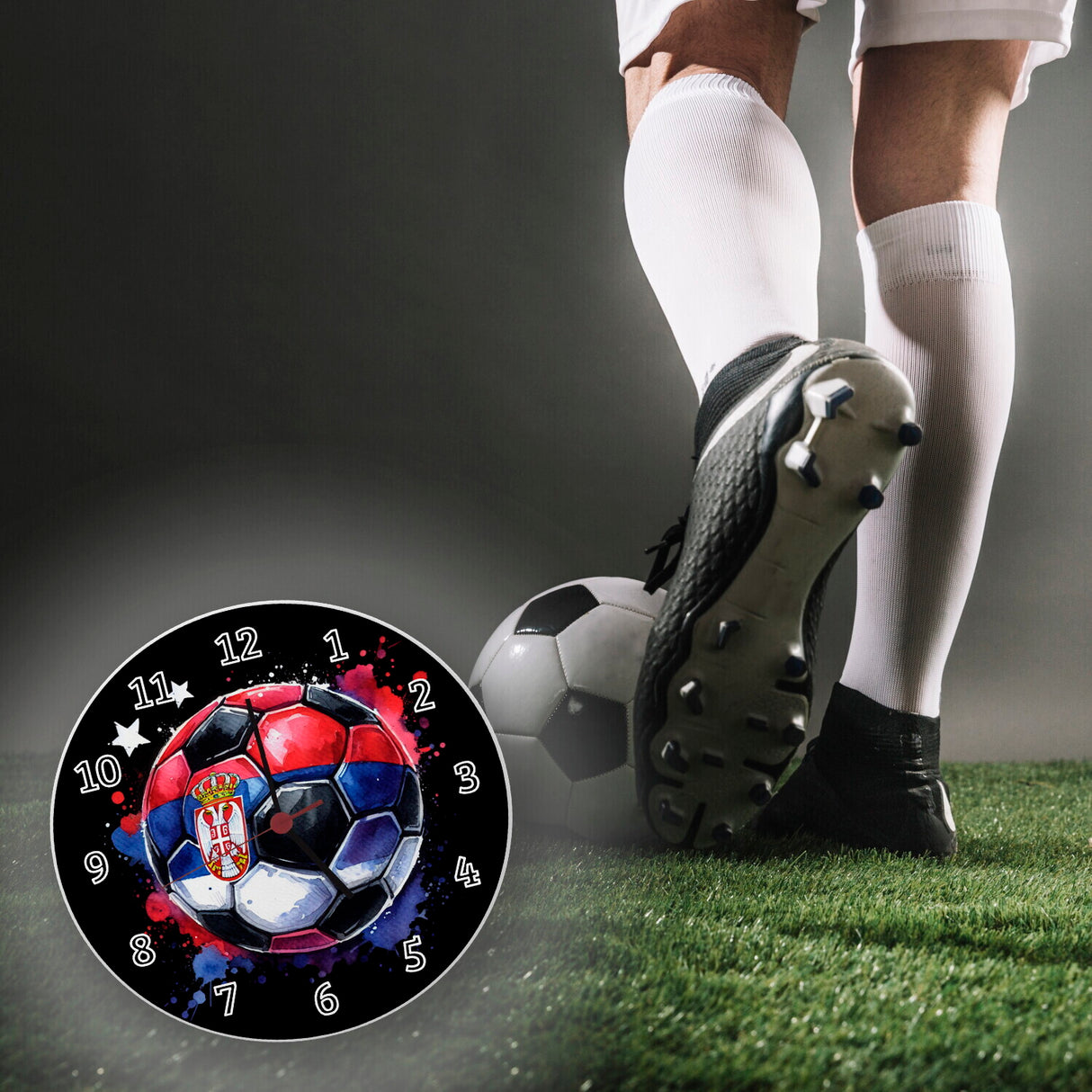 Fußball Serbien Flagge Wanduhr