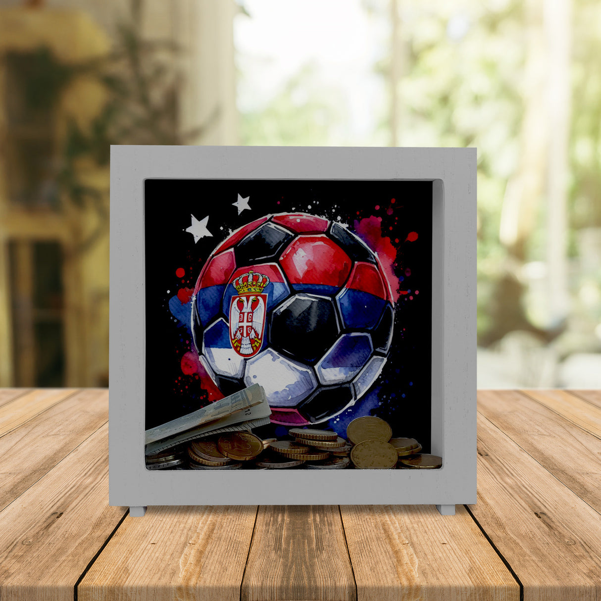 Fußball Serbien Flagge Spardose