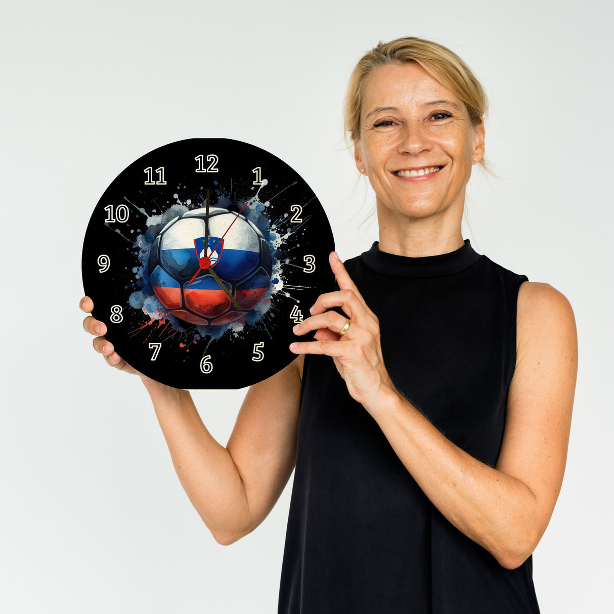 Fußball Slowenien Flagge Wanduhr