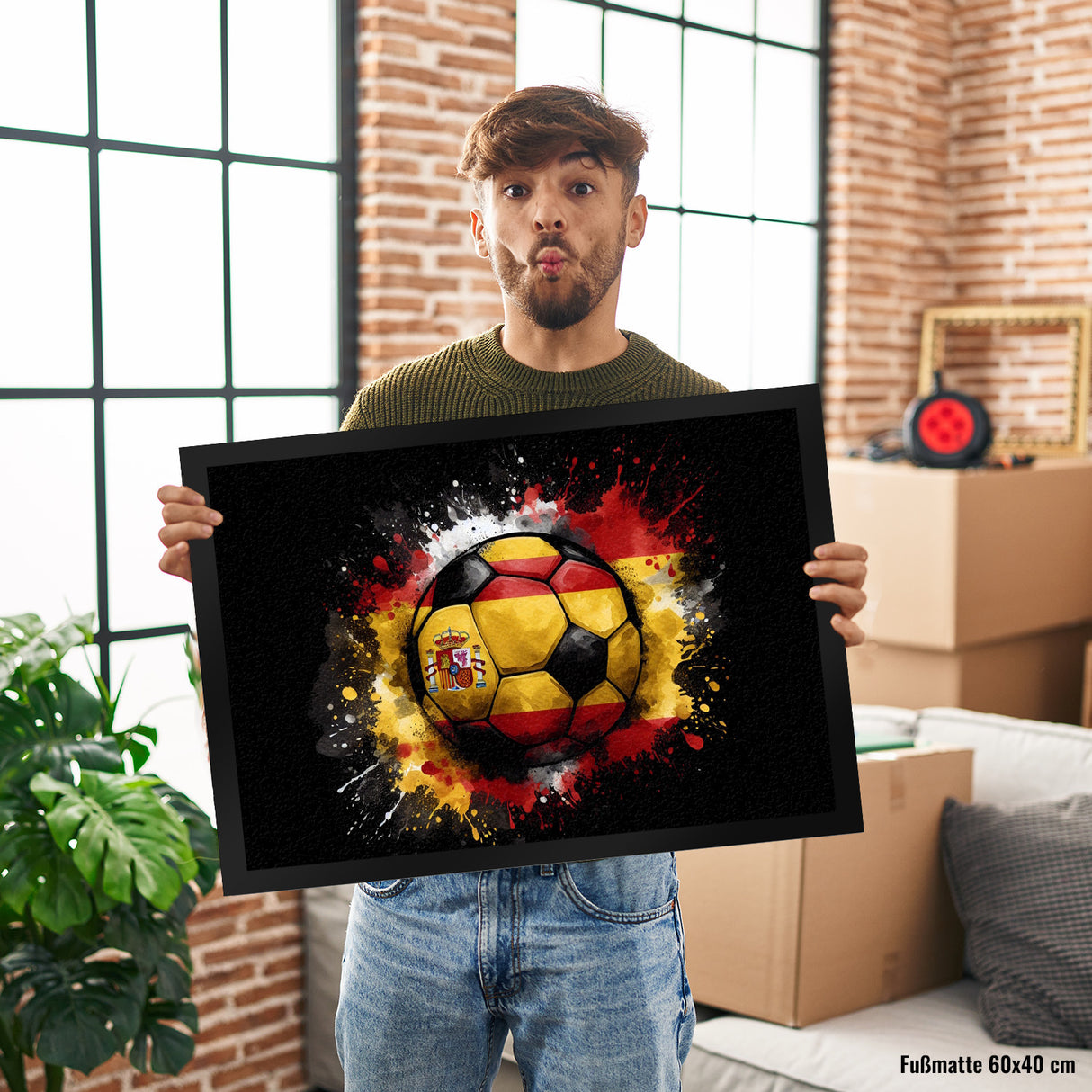 Fußball Spanien Flagge Fußmatte in 35x50 cm