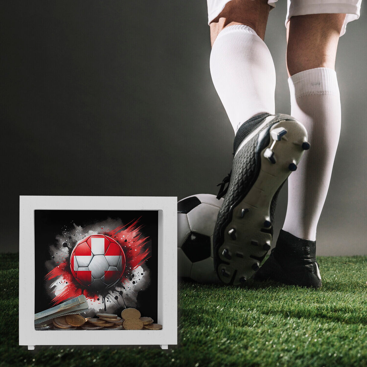 Fußball Schweiz Flagge Spardose