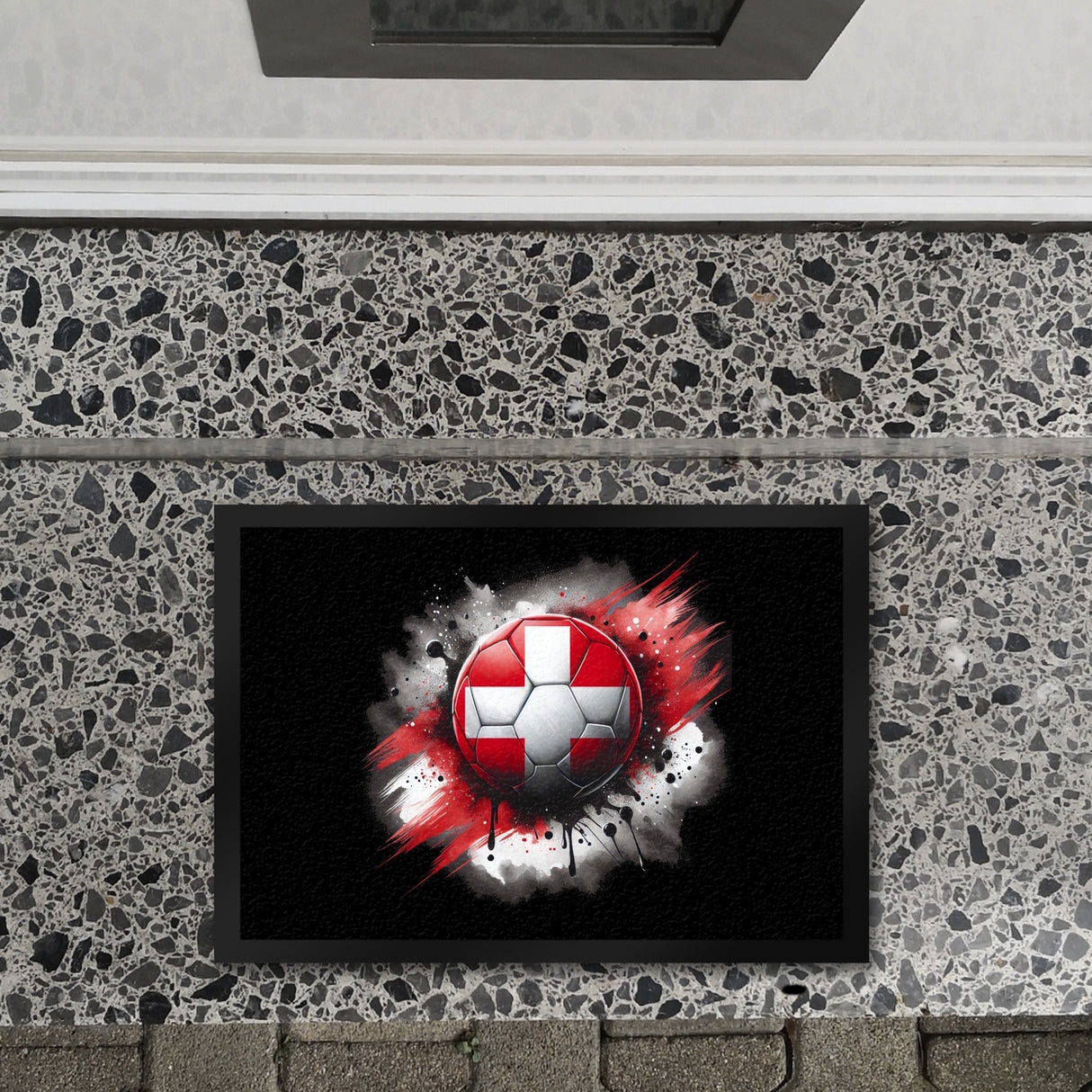 Fußball Schweiz Flagge Fußmatte in 35x50 cm