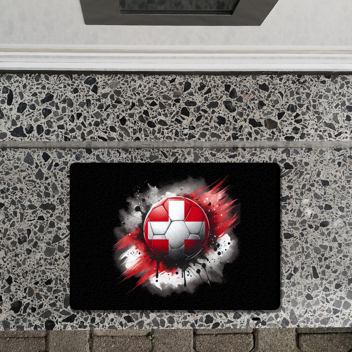 Fußball Schweiz Flagge Fußmatte in 35x50 cm ohne Rand