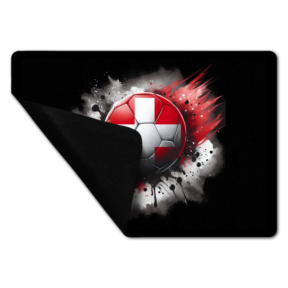Fußball Schweiz Flagge Fußmatte in 35x50 cm ohne Rand
