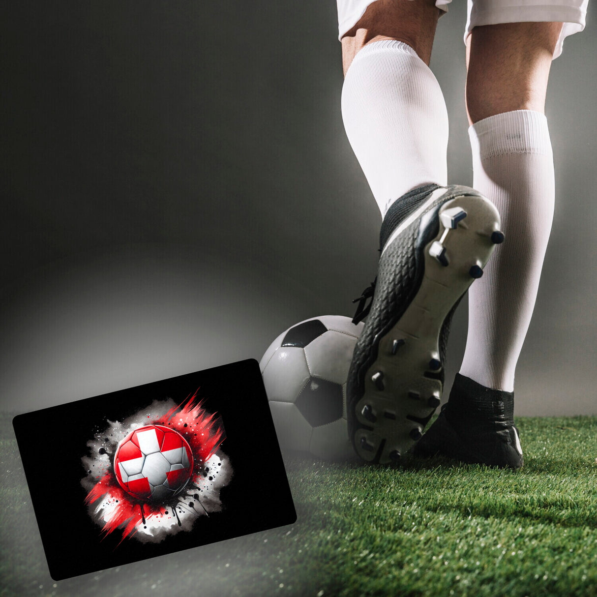Fußball Schweiz Flagge Fußmatte in 35x50 cm ohne Rand
