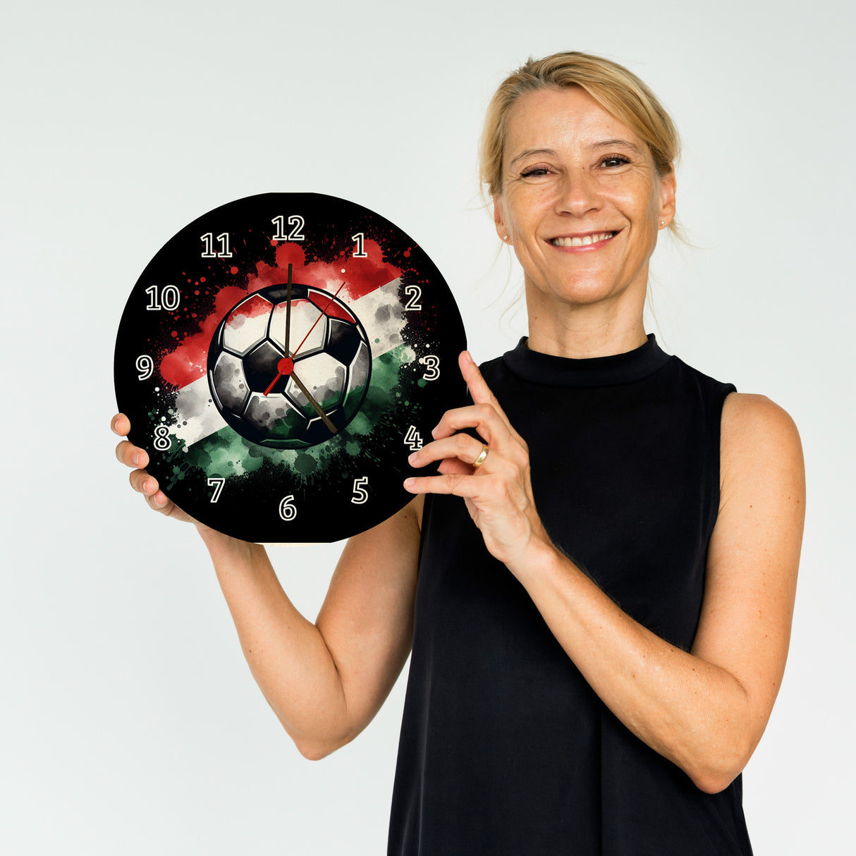 Fußball Ungarn Flagge Wanduhr