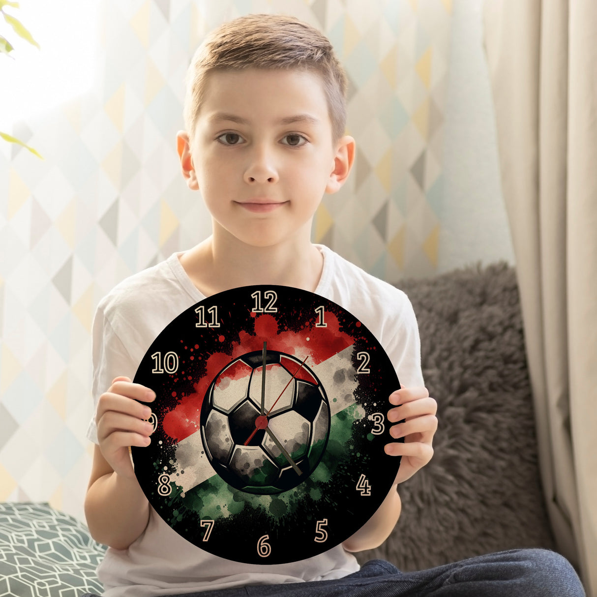 Fußball Ungarn Flagge Wanduhr
