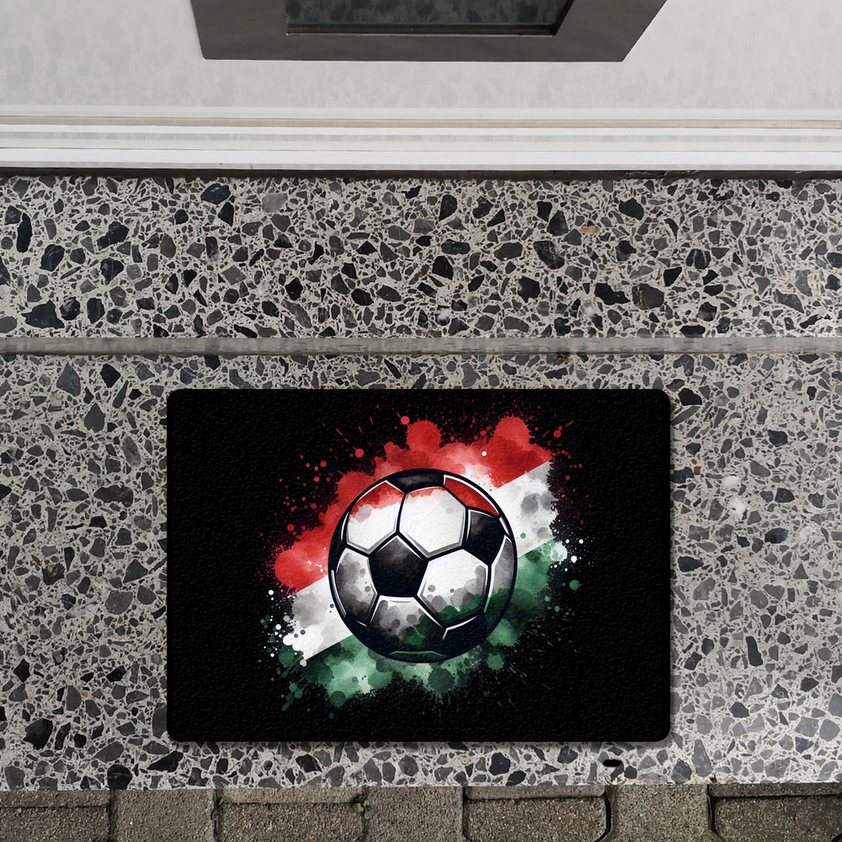Fußball Ungarn Flagge Fußmatte in 35x50 cm ohne Rand
