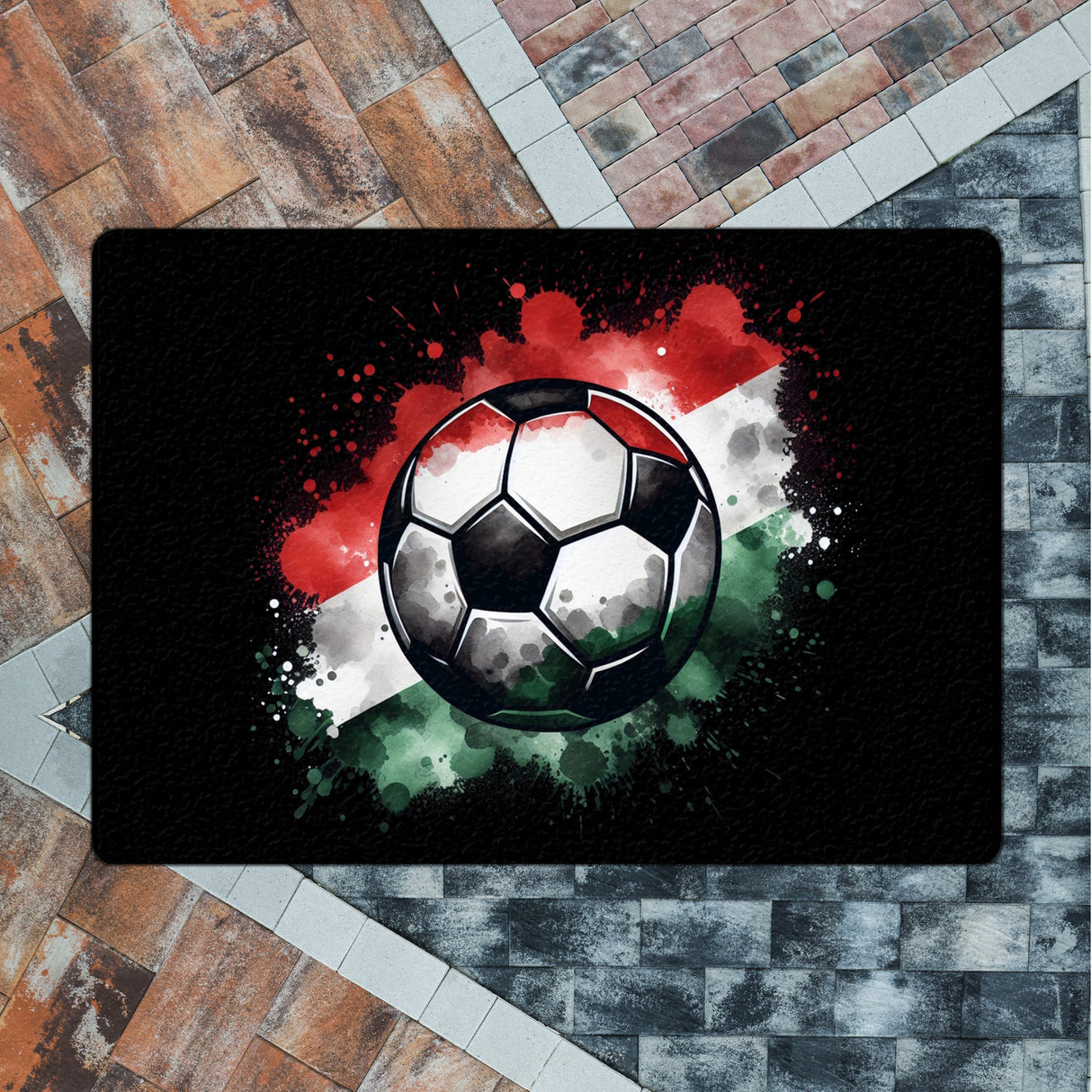 Fußball Ungarn Flagge Fußmatte in 35x50 cm ohne Rand
