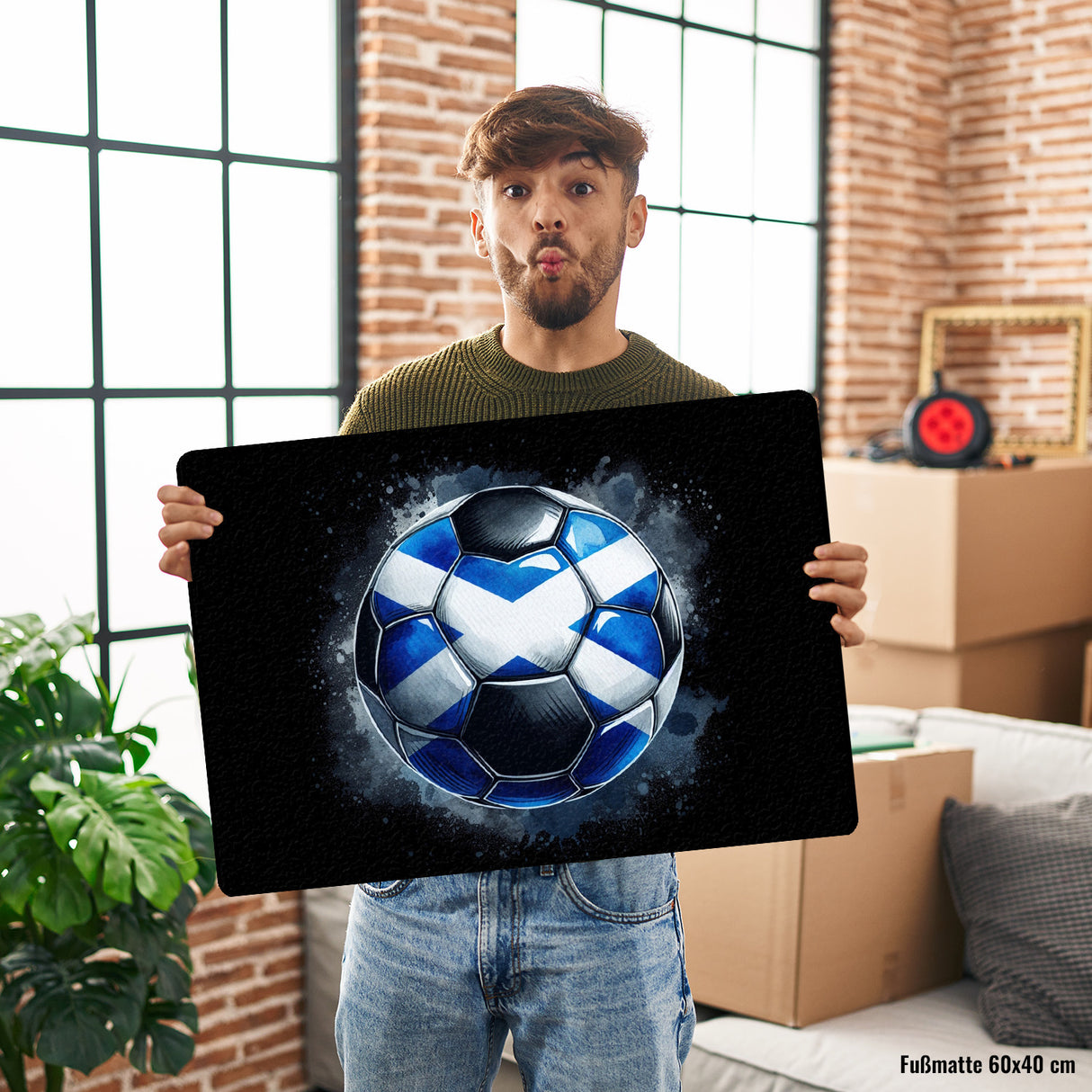 Fußball Schottland Flagge Fußmatte in 35x50 cm ohne Rand