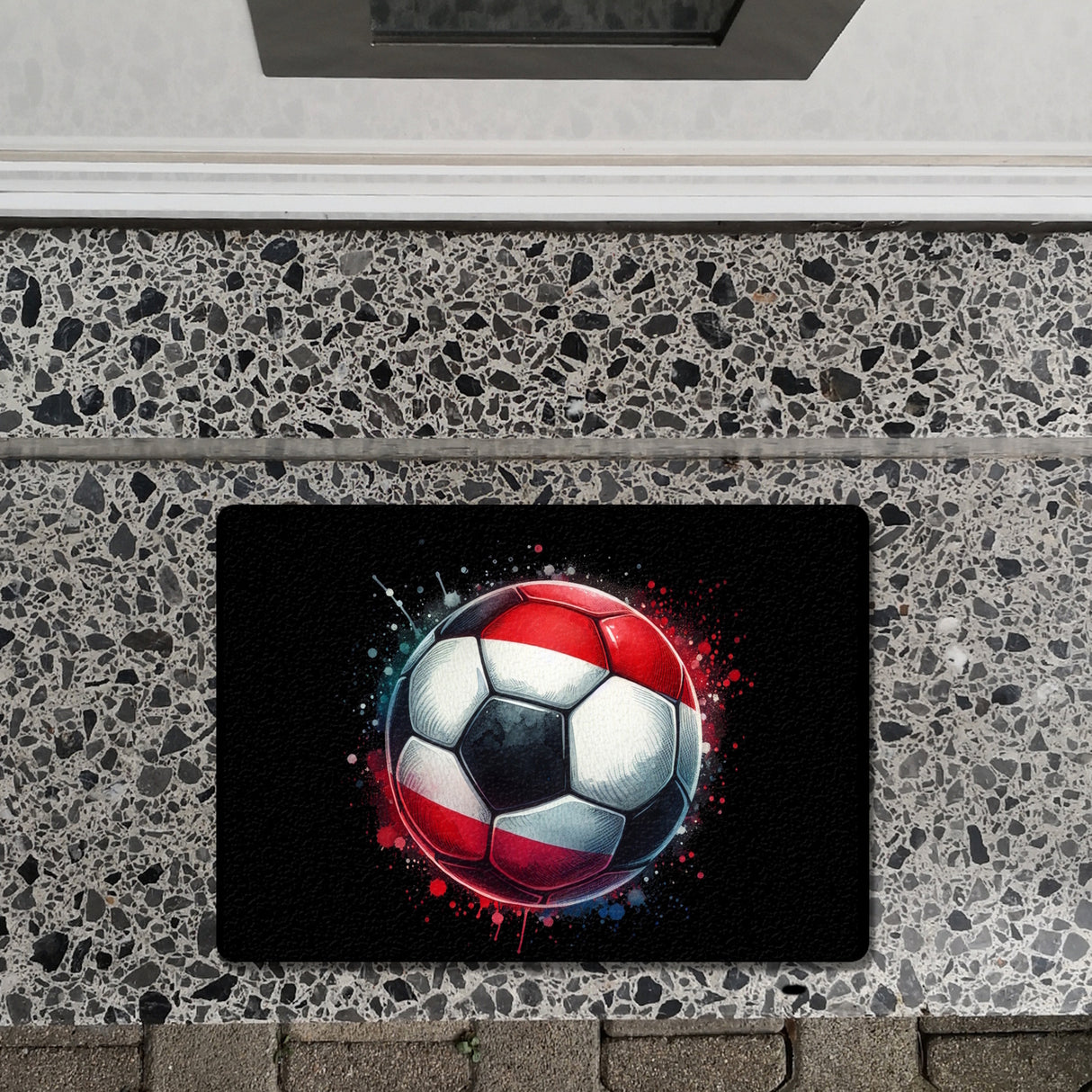 Fußball Österreich Flagge Fußmatte in 35x50 cm ohne Rand