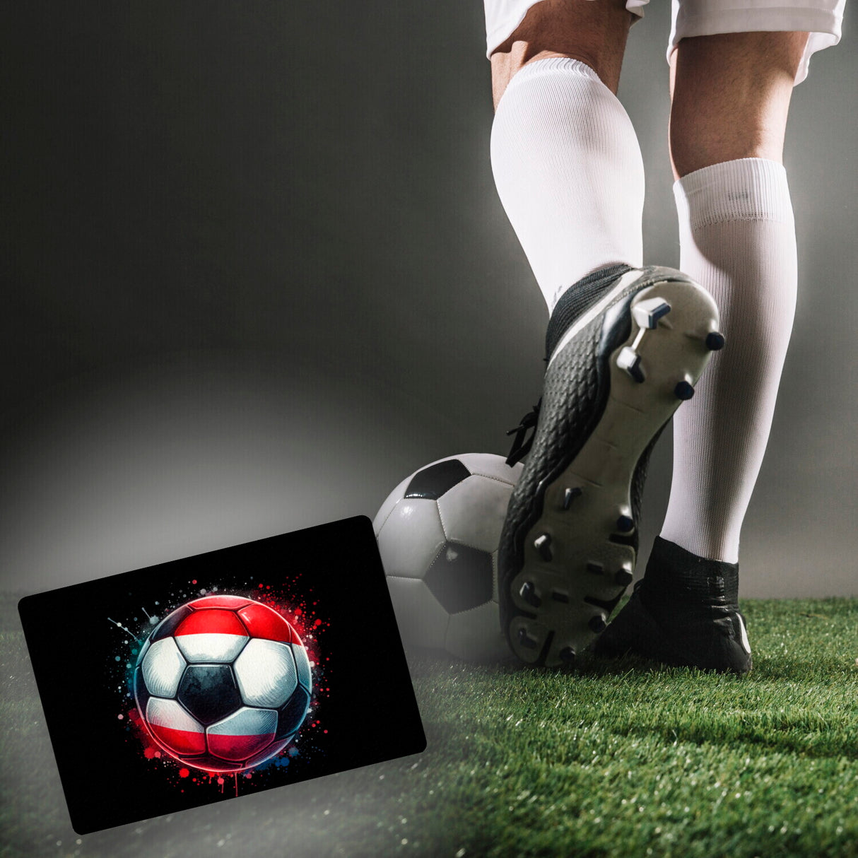 Fußball Österreich Flagge Fußmatte in 35x50 cm ohne Rand